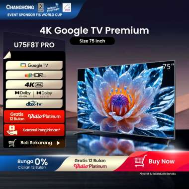 Changhong 75 Inch Google TV 4K UHD Smart Digital LED TV U75F8T PRO
