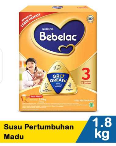 Promo Harga Bebelac 3 Susu Pertumbuhan Madu 1800 gr - Blibli