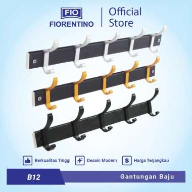Fiorentino Gantungan Baju / Gantungan Handuk - B12 Hitam Emas