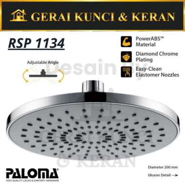PALOMA RSP 1134 KEPALA SHOWER RAIN SHOWER KAMAR MANDI 8'' BULAT