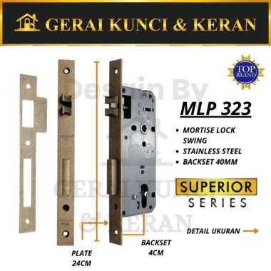 PALOMA MLP 323 SUPERIOR SWING 40MM BODY SLOT Mortise Lock PINTU Kayu ANTIQ