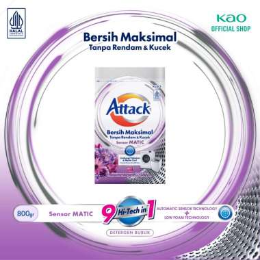 Attack Sensor Matic Deterjen Bubuk Semua Jenis Mesin Cuci 800 gr - Sabun Cuci Pakaian Powder