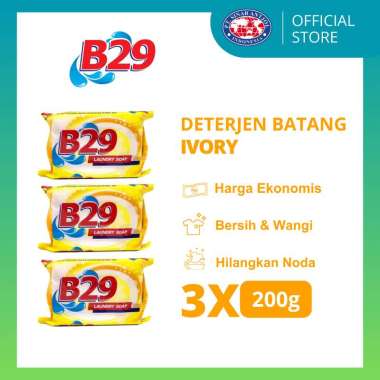 B29 Ivory Sabun Cuci Batangan [200gr / 3 pcs] -