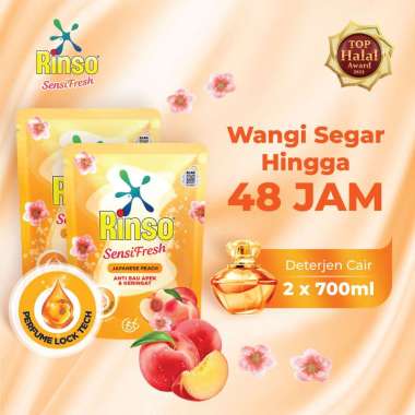 Rinso Anti Noda Japanese Peach Detergent Cair [700 mL] isi 2 Pcs