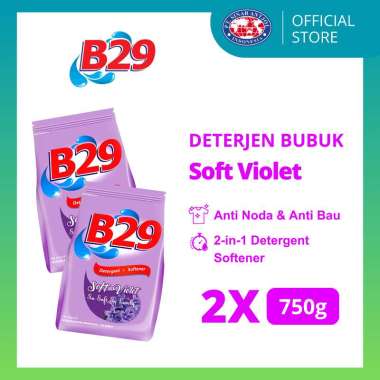 B29 Deterjen Plus Softener VIOLET 750 gr - 2pcs / Sabun Bubuk Powder Cuci Pakaian -