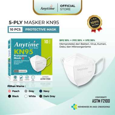 Masker KN95 5Ply Earloop Medis sachet warna peach