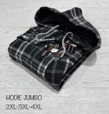 Kemeja flanel hoodie jumbo bigsize oversize lengan panjang pria dan wanita / kemeja motif flannel ko
