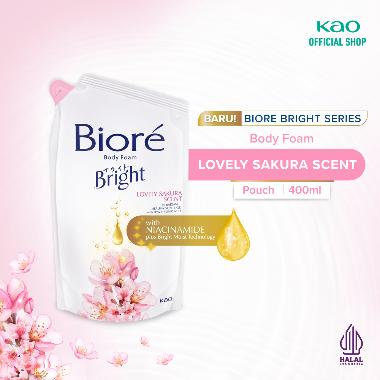 Biore Body Foam Bright Lovely Sakura Pouch Sabun Mandi Cair [400 mL]