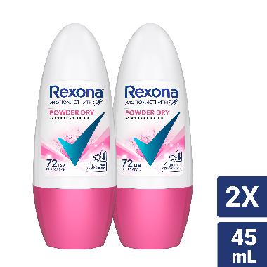Rexona Women Powder Dry Amino Niacinamide Anti-Perspirant Deodorant Roll On [45 mL] x 2 Pcs