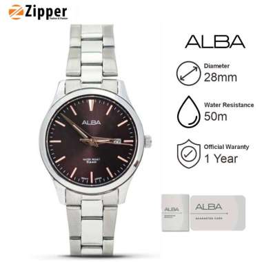Jam Tangan Wanita Alba AH7Y01 Silver Stainless Steel