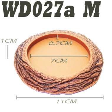 WD022A MEDIUM WATER DISH RAMP BOWL TEMPAT WADAH AIR MINUM BERENDAM REPTIL KURA KURA DARAT SULCATA SU