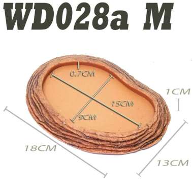 WD022A MEDIUM WATER DISH RAMP BOWL TEMPAT WADAH AIR MINUM BERENDAM REPTIL KURA KURA DARAT SULCATA SU