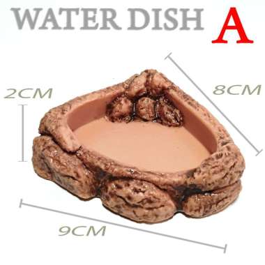 WD022A MEDIUM WATER DISH RAMP BOWL TEMPAT WADAH AIR MINUM BERENDAM REPTIL KURA KURA DARAT SULCATA SU
