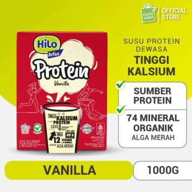 HiLo Active Vanilla 1000g - Susu Tinggi Kalsium Lebih Rendah Lemak dengan Alga Merah