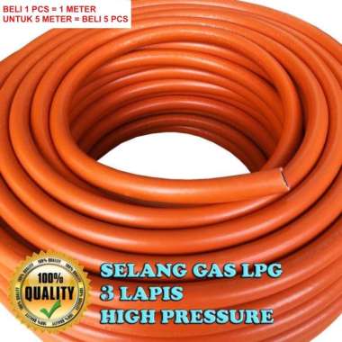 SELANG GAS LPG 3 LAPIS ORANGE HIGH PRESSURE HARGA PER METER