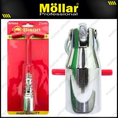 BISON B09860 Kunci Busi 21 mm Fleksibel Buka Sock Spark Plug Wrench