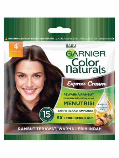 Garnier Color Natural Sachet Cream /Pewarna Rambut Instan/ Cat Rambut - 4 4 - Coklat