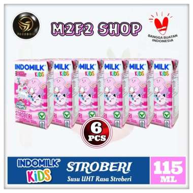 Promo Harga Indomilk Susu UHT Kids Stroberi per 6 tpk 115 ml - Blibli