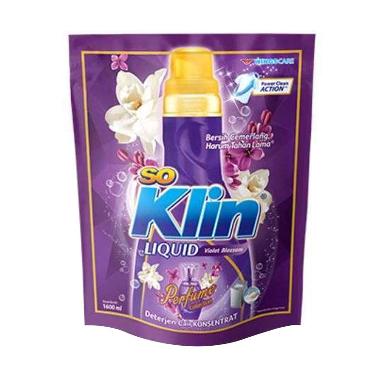 Promo Harga So Klin Liquid Detergent + Anti Bacterial Violet Blossom 1600 ml - Blibli