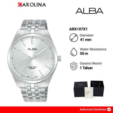 Jam Tangan Pria ALBA ARX107X1 Silver Dial Stainless Steel Strap
