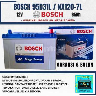 Aki Mobil Toyota Fortuner Diesel NX120-7L / 95D31L Bosch Accu Kering