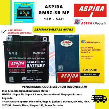 Aki Motor Yamaha Jupiter MX Lama, Vega R GM5Z-3B Aspira Kualitas Astra