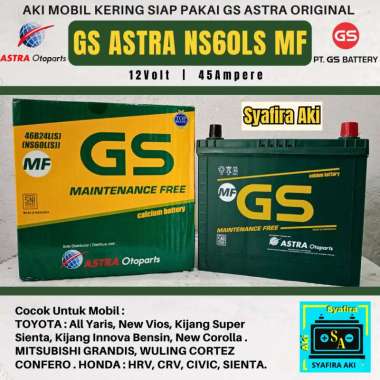 Aki Mobil Toyota Yaris GS astra MF NS60LS Aki Kering