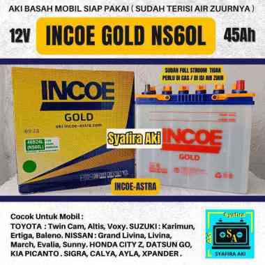 aki mobil incoe gold type NS60L 12v-45amper