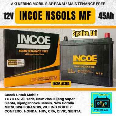 aki mobil incoe MF type NS60LS 12 volt 45 ah