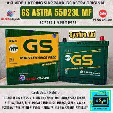 aki mobil / Battery GS astra type GS MF 55D23L 12v-60 ah