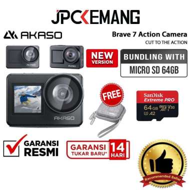 JPC KEMANG Akaso Brave 7 New Version Action Cam Akaso Brave7 Action GARANSI RESMI Bundle Package 1