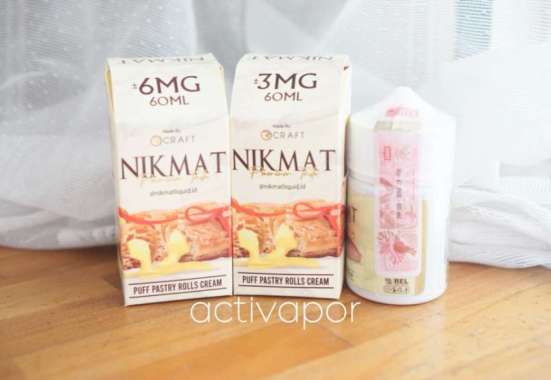 Nikmat 3mg 6mg 60ml Puff Pastry Rolls Cream Liquid Vape 6mg 2025