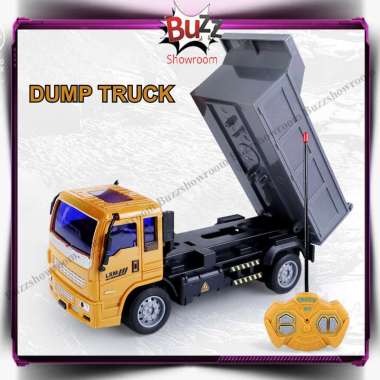 RC Dump Truck Crane Mobil Konstruksi Mainan Anak Remote Control Lampu Dump Truck