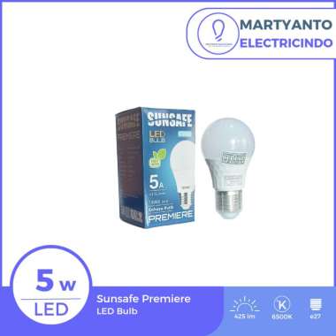 Lampu LED Bulb Sunsafe Premiere 5 Watt Warna Putih
