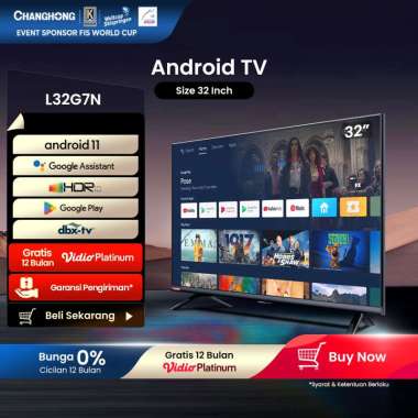 Changhong 32 Inch Newest Android 11 Frameless Smart TV Digital LED TV HD (L32G7N)-Netflix-Youtube Ga