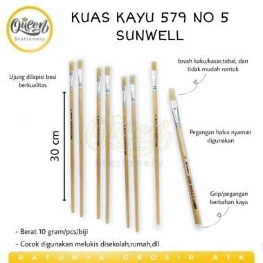1 PCS KUAS KAYU 579 NO 5 / KUAS LUKIS / ALAT MELUKIS / KUAS KAYU SUNWELL 010348