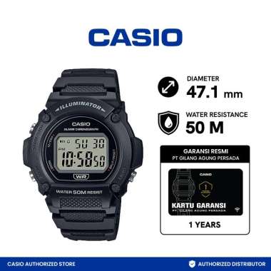 CASIO ORIGINAL - CASIO W-219H-1AVDF - JAM TANGAN PRIA JAM PRIA NG - RUBBER CASIO W-219H-1A W 219H 1A