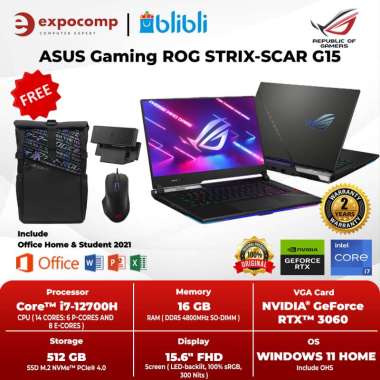 ASUS Gaming ROG STRIX-SCAR G15 G533ZM-I736D7T-O BLACK CORE i7-12700