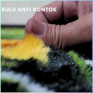 KARPET BULU RASFUR RAFSUR MOTIF PANJANG 200CM LEBAR 150CM TEBAL 2.5CM Biru Putih