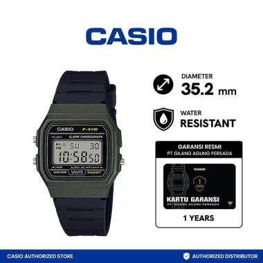 CASIO Sport F-91WM-3ADF Jam Tangan Unisex Green Black