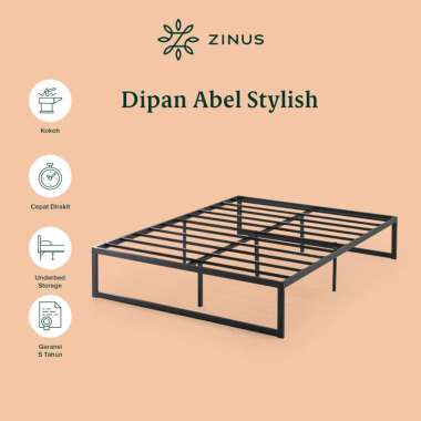 Zinus Tempat Tidur Ranjang Besi Abel / Design Minimalis / Smart Base / Easy Assembly / Tinggi 35cm 1