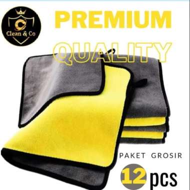Paket 12 Pcs Kain Lap Microfiber 40x40cm tebal 600 gsm