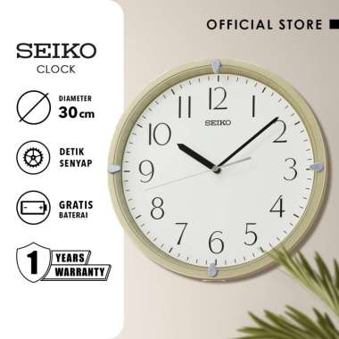 Jam Dinding Seiko QHA007G Detik Senyap Quartz Plastic 30cm Original