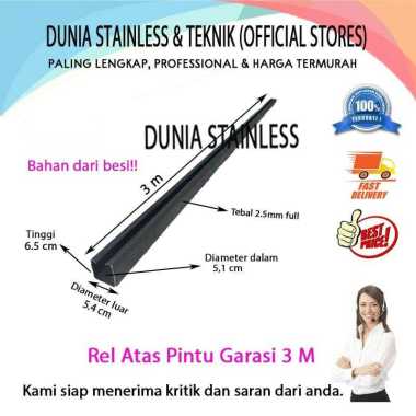 OEM Rel Atas Garasi Pintu Besi [3 m] Abu abu Banten