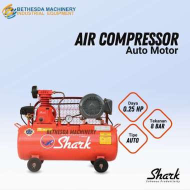 Kompresor Udara 8 bar 0.25 Hp Shark Kompresor tipe Auto Motor 0.25 HP