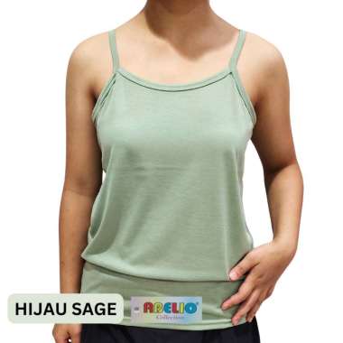 Abelio- Tanktop tank top tali kecil tengtop wanita perempuan kaos dalam polos tali satu hitam putih 
