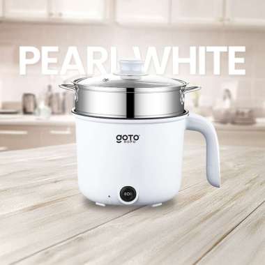 Goto Hopo Electric Frypan Panci Listrik Portable Fry Pan Pearl White