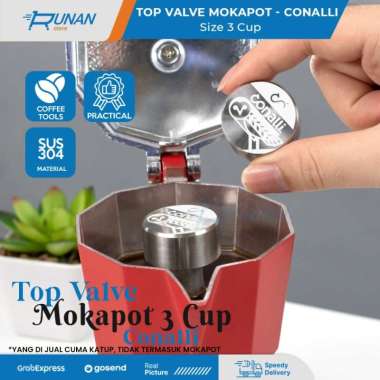 Tutup Katup Mokapot 3 Cup Conalli - Top Pressure Valve Moka Pot 3 Cup