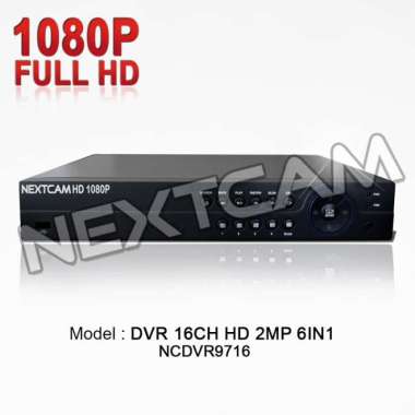 NEXTCAM DVR/XVR CCTV [16 Channel/ Cloud P2P/ HD 1080P/ 2MP] Hitam