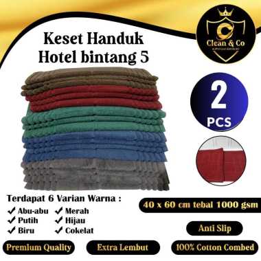 Paket 2 Pcs Keset Handuk Premium 40x60 cm Tebal 1000GSM 100% Cotton Combed